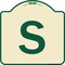 Signmission Designer Series Sign W/ Letter S, Tan & Green Heavy-Gauge Aluminum Sign, 18" x 18", TG-1818-22928 A-DES-TG-1818-22928 - alternate 1